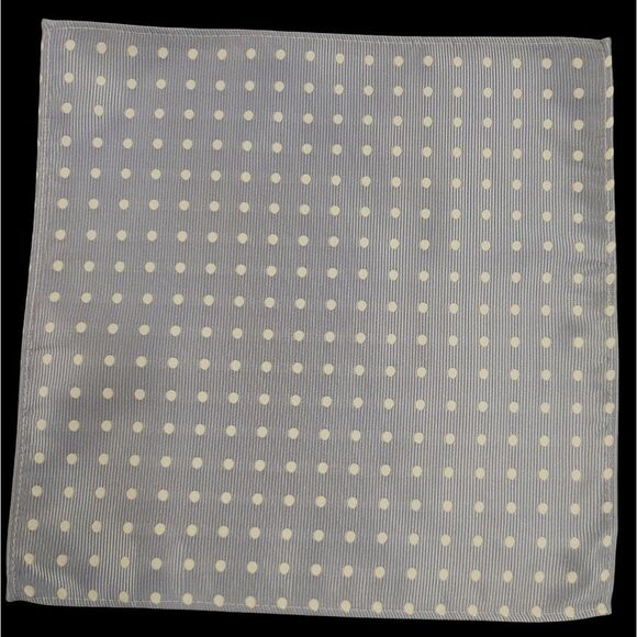 ALLURE MEN'S MULTI-DOT POCKET SQUARE BLUEBIRD/ WHITE. - Picture 1 of 3